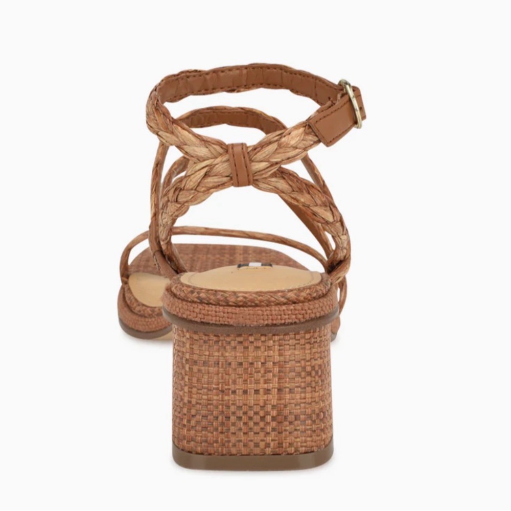 NEW Nine West Emolly Raffia Block Heel Sandals 9.5M - Picture 2 of 7